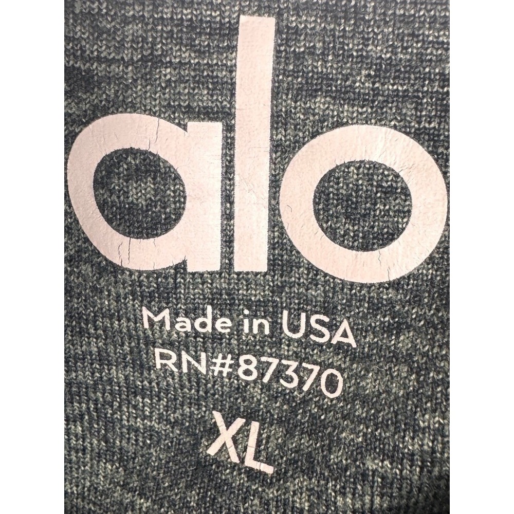 Alo Yoga Mens Conquer Hoodie XL Green Heathered Pullover Stretch RN87370 - Picture 2 of 7